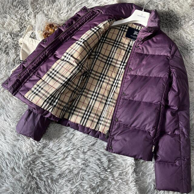 BURBERRY(バーバリー)の♡極美品 バーバリーロンドン ダウンジャケット ノバチェック パープル 36 レディースのジャケット/アウター(ダウンジャケット)の商品写真