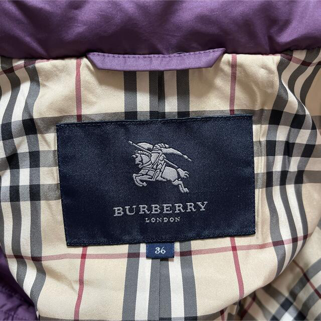 BURBERRY(バーバリー)の♡極美品 バーバリーロンドン ダウンジャケット ノバチェック パープル 36 レディースのジャケット/アウター(ダウンジャケット)の商品写真