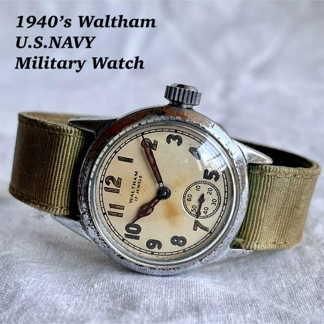 Waltham - 【希少】 1943年製 WALTHAM 米海軍実物　navy army 軍用時計