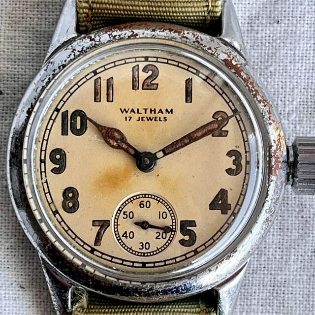 Waltham(ウォルサム)の【希少】 1943年製 WALTHAM 米海軍実物　navy army 軍用時計 メンズの時計(腕時計(アナログ))の商品写真