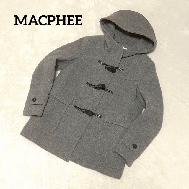 109 【美品】マカフィー ダッフル コート グレー 38 ウール100