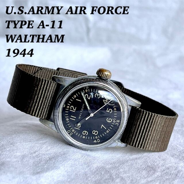 【希少】 1944年製 WALTHAM A-11 米空軍実物 コインエッジベゼル