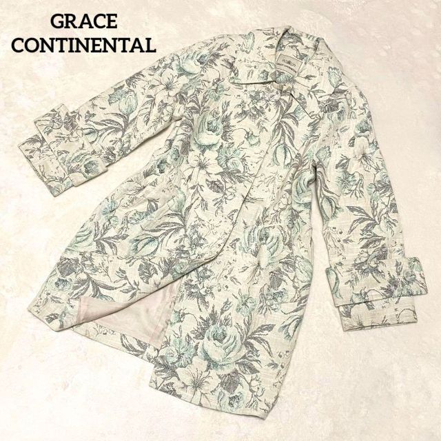 GRACE CONTINENTAL - 116 グレースコンチネンタル ステンカラー コート 花柄 36の通販 by のんたま's shop(〜11/23まで発送お休み)｜グレース