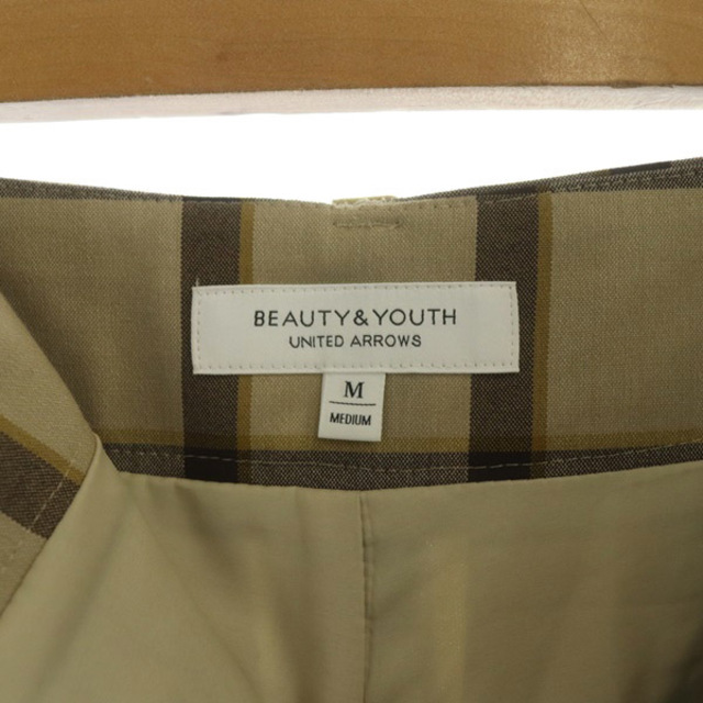 BEAUTY&YOUTH UNITED ARROWS(ビューティアンドユースユナイテッドアローズ)のB&Y ビューティー&ユース チェックハイウエストタックワイドパンツ M レディースのパンツ(その他)の商品写真