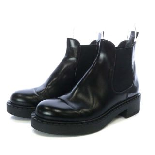 △PRADA/プラダ サイドゴア ショートブーツ レザー ブラック 22cm-