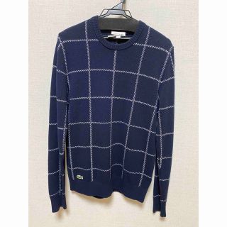 ラコステ(LACOSTE)の【美品】ラコステ　格子柄ウールニットセーター　サイズ３（M相当）(ニット/セーター)