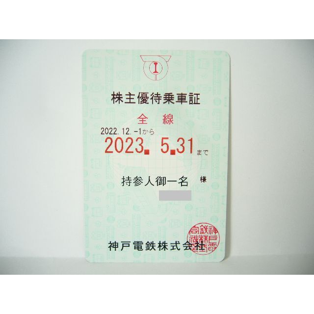 ■最新 神戸電鉄 株主優待乗車証 全線パス （定期券型）１枚■