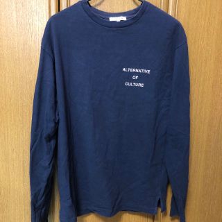 グローバルワーク(GLOBAL WORK)のグローバルワーク　長袖Tシャツ　S〜M 紺色(Tシャツ/カットソー(七分/長袖))