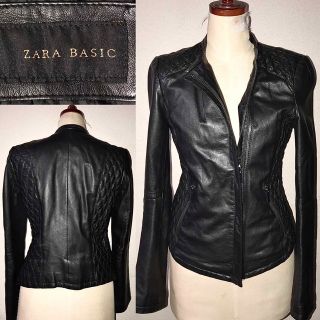 ザラ(ZARA)の新品近い美品ZARA送料込ザラ高級柔らか革レザージャケットライダース海外ブランド(ライダースジャケット)