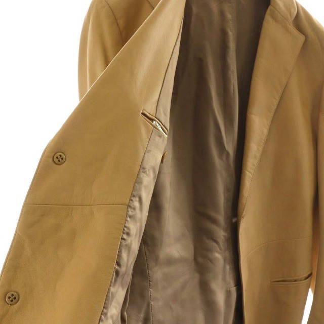 TOMORROWLAND(トゥモローランド)のトゥモローランド テーラードジャケット レザージャケット 48 XL キャメル メンズのジャケット/アウター(テーラードジャケット)の商品写真