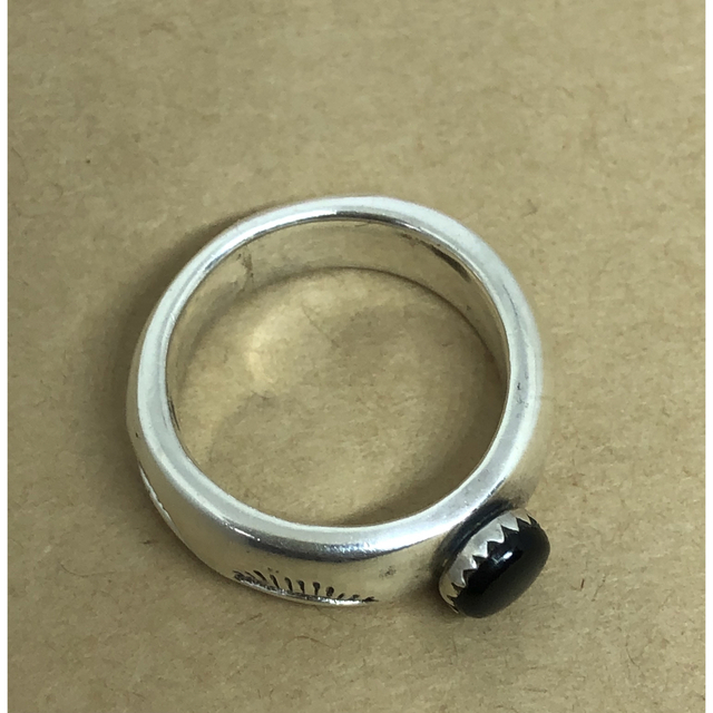 SILVER925オニキス　ワイドギフト　シルバーリングお守り18号　ほウY メンズのアクセサリー(リング(指輪))の商品写真