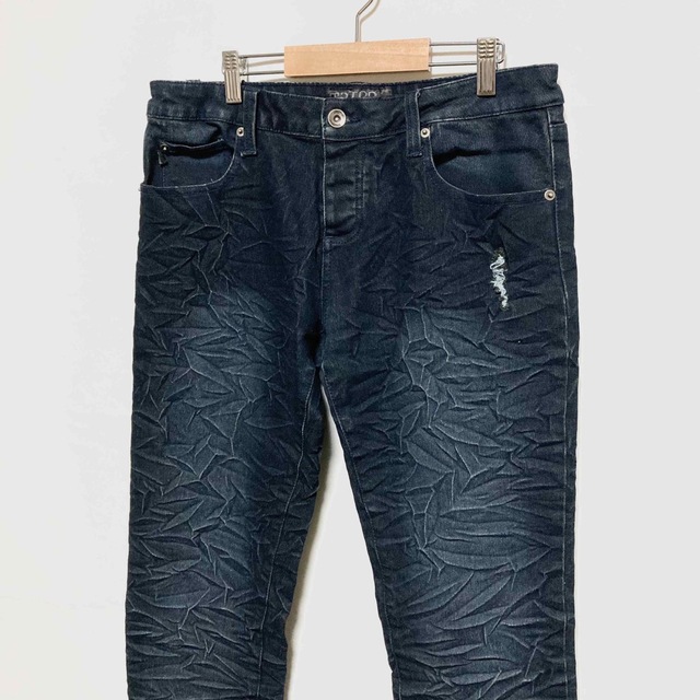 Tripp NYC(トリップニューヨークシティ)の【美品】TRIPP NYC シワ加工 ダメージデニムパンツ スキニー ストレッチ メンズのパンツ(デニム/ジーンズ)の商品写真