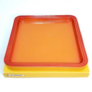 ルクルーゼ(LE CREUSET)のLe Creuset ル クルーゼ　スクエア プレート（オレンジ）　未使用品(食器)