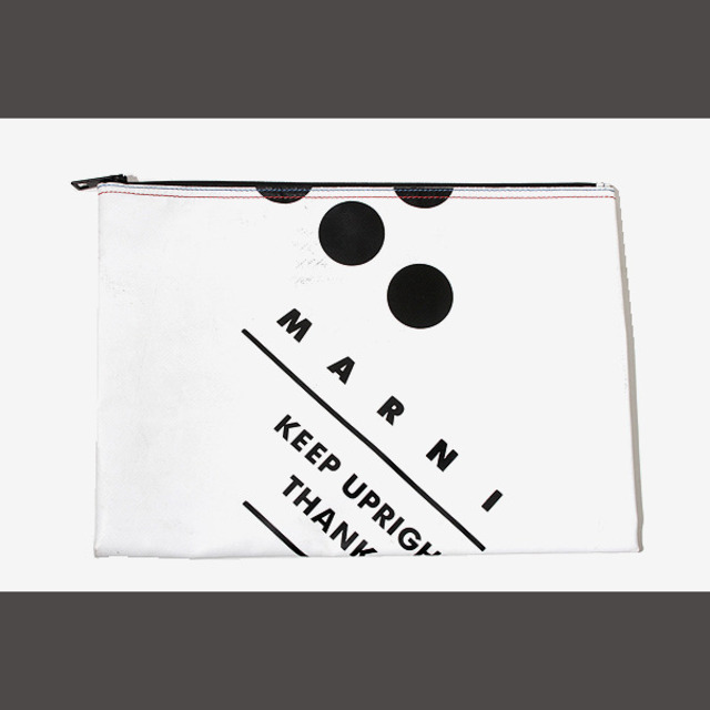 マルニ イタリア製 ロゴ クラッチバッグ ポーチ ホワイト /◆