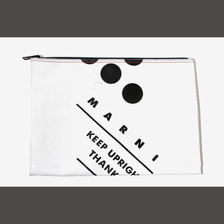 マルニ(Marni)のマルニ イタリア製 ロゴ クラッチバッグ ポーチ ホワイト /◆(その他)