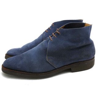 クロケット＆ジョーンズ／CROCKETT＆JONES チャッカブーツ シューズ 靴 メンズ 男性 男性用スエード スウェード レザー 革 本革 ブルー 青  CHUKKA チャッカ Vibramガムライトソール プレーントゥ Vibramソール グッドイヤーウェルト製法(ブーツ)