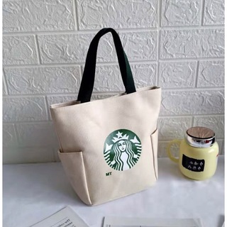 スターバックスコーヒー(Starbucks Coffee)の【スターバックス海外限定】日本未発売　トートバック　エコバッグ　 白色　一点(トートバッグ)