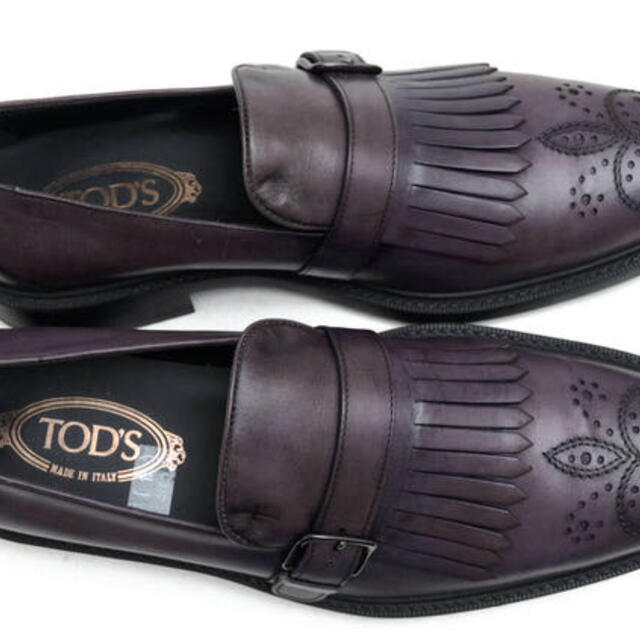 TOD'S(トッズ)のトッズ／TOD'S ローファー シューズ 靴 メンズ 男性 男性用レザー 革 本革 グレー 灰色  キルトタッセル ベルトストラップ メンズの靴/シューズ(ドレス/ビジネス)の商品写真