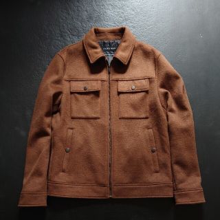 ザラ(ZARA)のザラ　ZARA　メンズ　ジップアッ　ジャケット　ブラウン　サイズM　新品・未使用(テーラードジャケット)