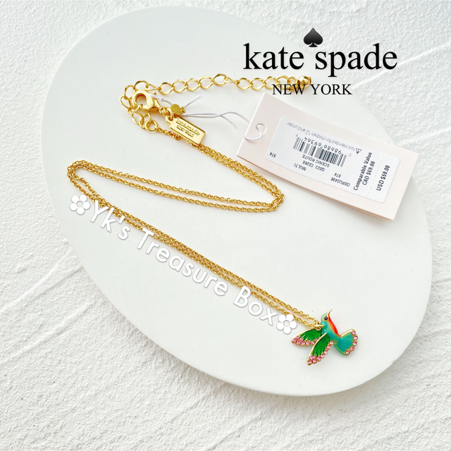 kate spade new york(ケイトスペードニューヨーク)のG601/kate spade/エナメルハミングバードペンダントネックレス レディースのアクセサリー(ネックレス)の商品写真