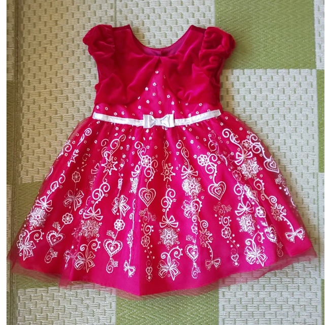 キッズ フォーマルドレス レッド ３才 3T キッズ/ベビー/マタニティのキッズ服女の子用(90cm~)(ドレス/フォーマル)の商品写真