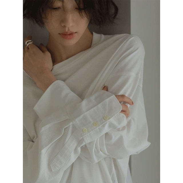 ETRE TOKYO 完売 wovenカフスロンTee WHITE 2