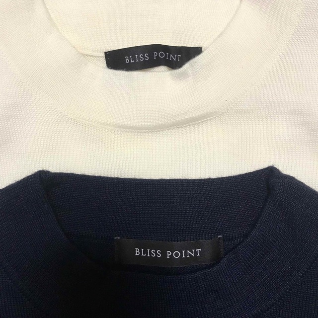 BLISS POINT(ブリスポイント)の【未使用】【BLISS POINT】切替デザインペプラムニット七分袖2枚セット レディースのトップス(ニット/セーター)の商品写真