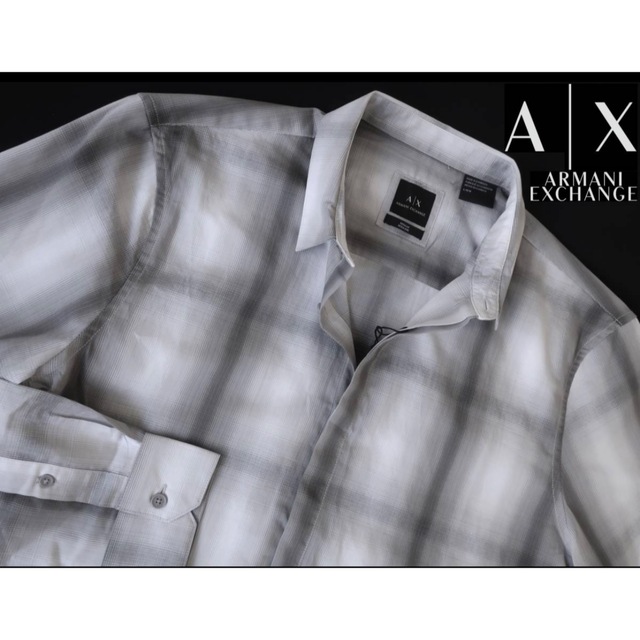 ARMANI EXCHANGE(アルマーニエクスチェンジ)の『ARMANI』 / アルマーニ チェック グラデーション シャツ M 新品 メンズのトップス(シャツ)の商品写真