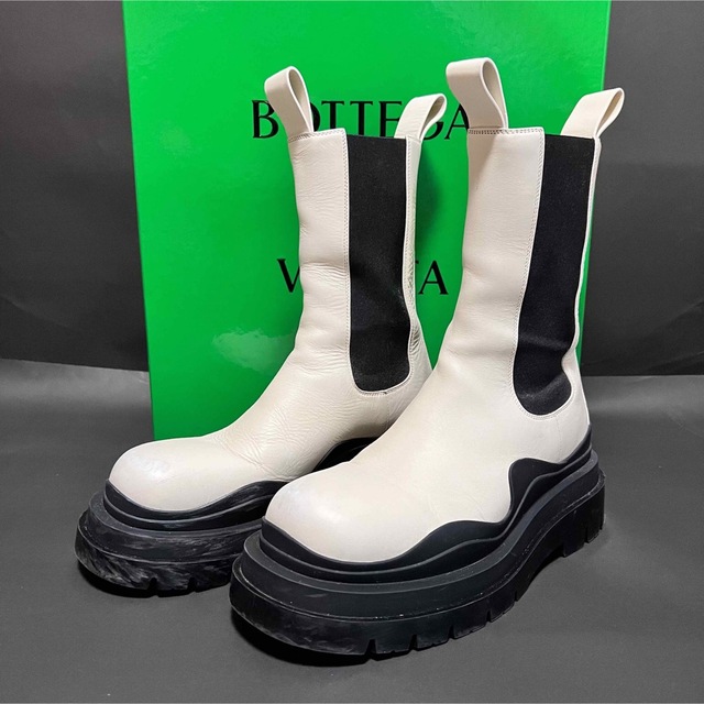 ボッテガヴェネタ  THE TIRE LONG BOOT プラットフォームサイドゴアタイヤブーツ メンズ 43