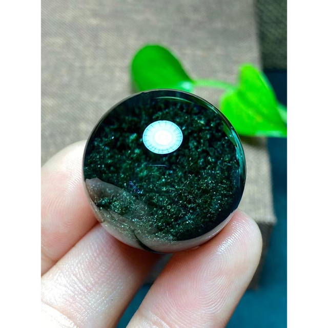 ⭐︎【天然】グリーン ガーデン クォーツ 丸玉 14.3mm - 各種パーツ