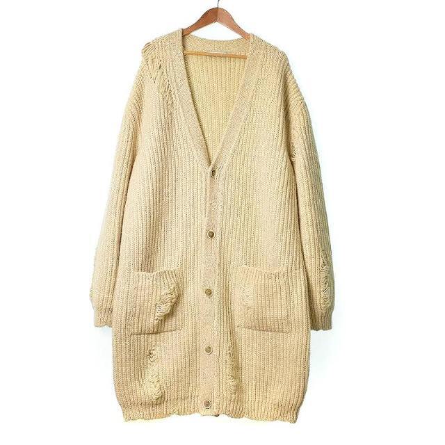 68cm身幅J.W.ANDERSON 16AW クラッシュグランジビッグニットカーディガン