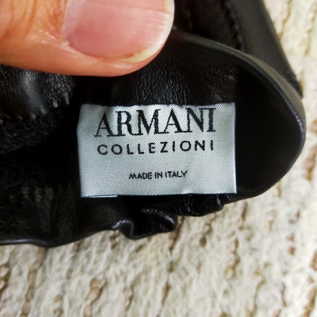 アルマーニ 本皮製手袋 カシミヤ Lサイズ Armani Collezioni 【お