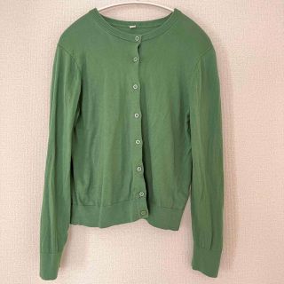 ユニクロ(UNIQLO)のUVカットクルーネックカーディガン ユニクロ カーディガン UVカット グリーン(カーディガン)