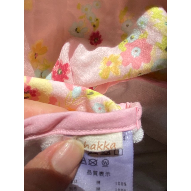 hakka baby(ハッカベビー)のハッカキッズ♪ フラワー柄おくるみ.アフガン♪美品♪ キッズ/ベビー/マタニティのこども用ファッション小物(おくるみ/ブランケット)の商品写真