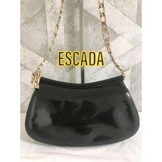 エスカーダ(ESCADA)の【良品】ESCADA エスカーダ パテントレザー ショルダーバッグ ブラック 黒(ハンドバッグ)