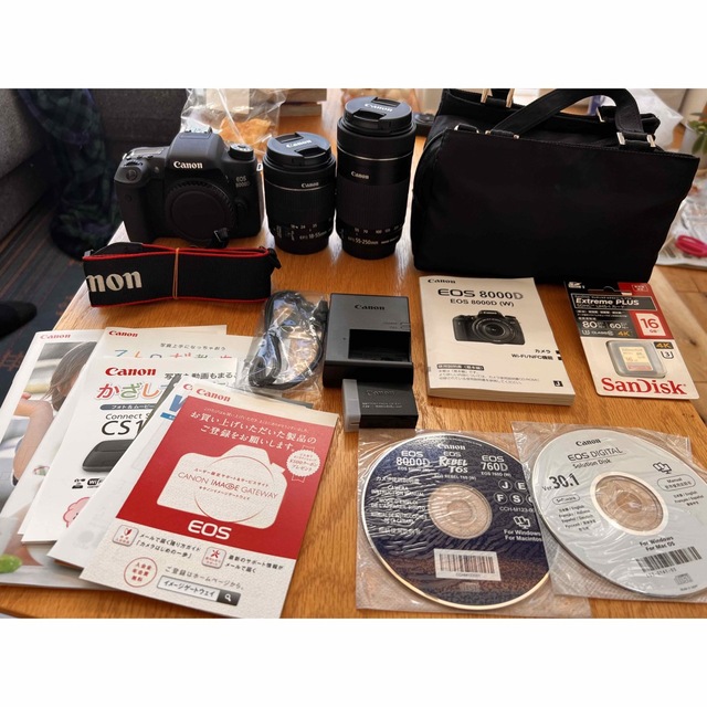 大人も着やすいシンプルファッション Canon レンズ2本付き canon800D