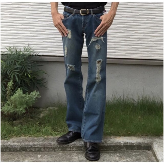 39s684Levi90s vintage フレアパンツ　ダメージ　ウエスタンベルボトム