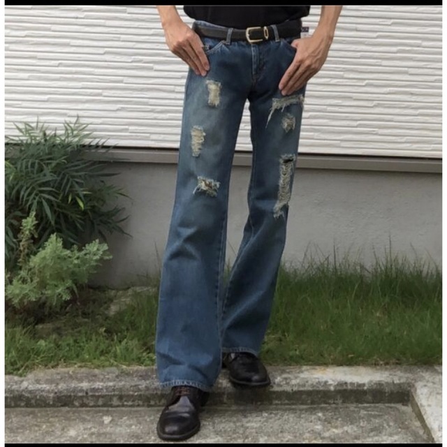 39s684Levi90s vintage フレアパンツ　ダメージ　ウエスタンベルボトム