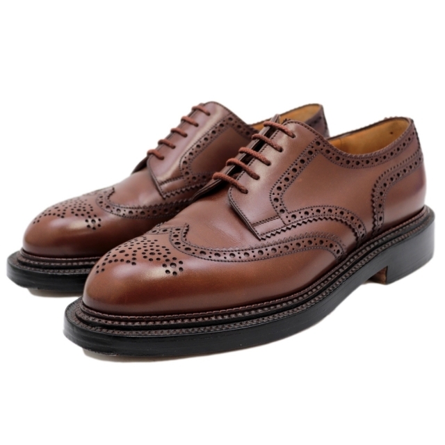 JMウエストン 590 トリプルソールダービー ウイングチップ レザーシューズ メンズ 茶 ブラウン 5.5D TRIPLE SOLE DERBY J.M.WESTON