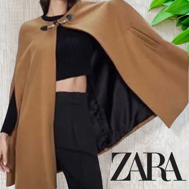 ZARA ポンチョ　ケープ　キャメル　新品　未使用