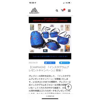 非売品 個限定  グレゴリー 周年 インスタ当選品の通販 by