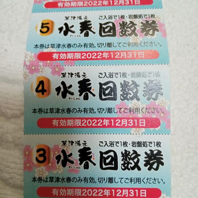 草津湯元水春 回数券8枚 入浴・岩盤浴共通 滋賀県草津 温泉 イオンモール草津 草津湯元水春 入浴岩盤回数券 12枚