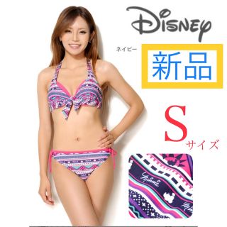 ディズニー(Disney)のDisney ディズニー大人水着 ホルダーネック ビキニ  7S ネイビー 04(水着)