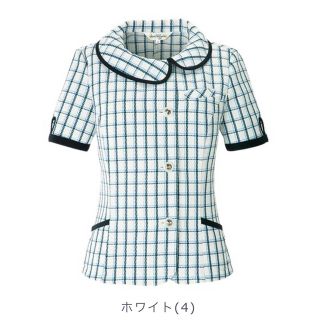 【美品] 事務服　en joie(アンジョア)  オーバーブラウス 春夏用(シャツ/ブラウス(半袖/袖なし))