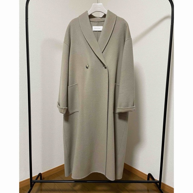 【Na.e】Shawl Collar Wool Coat_greige（ロング）