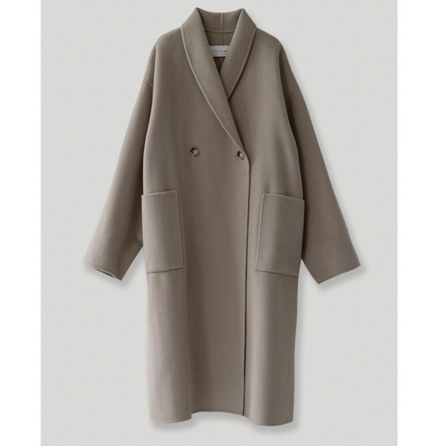 【Na.e】Shawl Collar Wool Coat_greige（ロング）