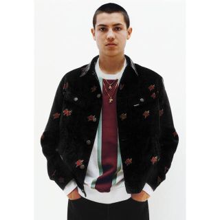 FW17 Supreme Velvet Trucker Jacket サイズMの通販 by 223311