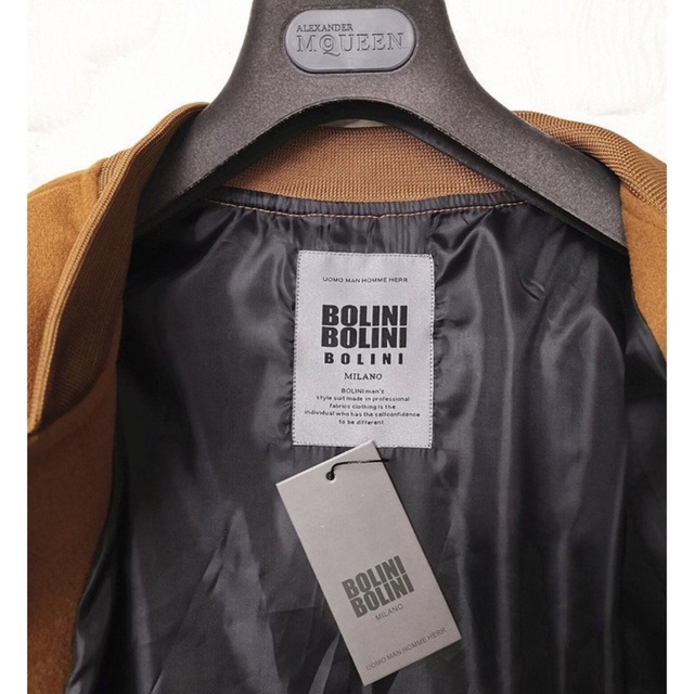 BOLLINI(ボリーニ)の定価10万◆イタリア・ミラノ発BOLINI*高級ウールカシミアタッチ46/M・茶 メンズのジャケット/アウター(スタジャン)の商品写真