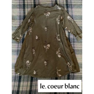 ルクールブラン(le.coeur blanc)のルクールブラン　花柄 Aライン　ワンピース　コーデュロイ(ひざ丈ワンピース)