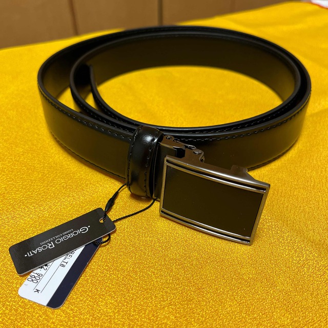 青山(アオヤマ)の本革 ベルト 黒 GIORGIO ROSATI  メンズのファッション小物(ベルト)の商品写真